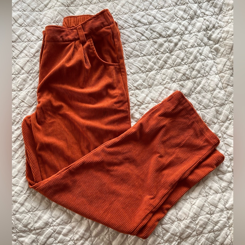 Halara Midrise Burnt Orange Corduroy Pants